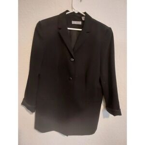 Kate Hill Lord & Tayor Blazer Jacket Women 4 Black Pinstripe 5 Button Y2K Work